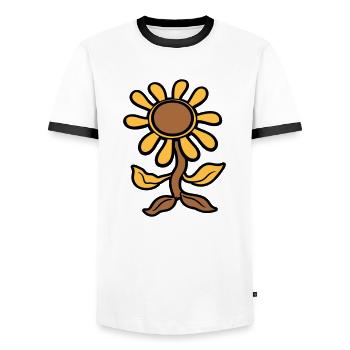 Danse Petite Fleur De Tournesol Jolie Fleur - T-shirt contrasté Homme - blanc/noir - Devant - AI Model Female 172 light (172cm) & AI Model Male 178 dark (178cm)
