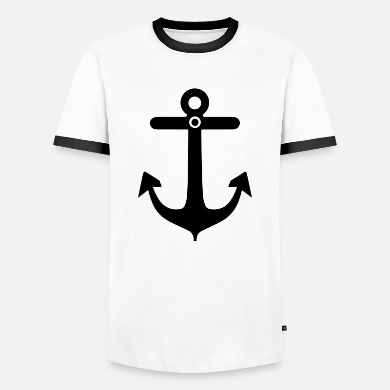 Anchor - Men's Ringer Shirt - white/black