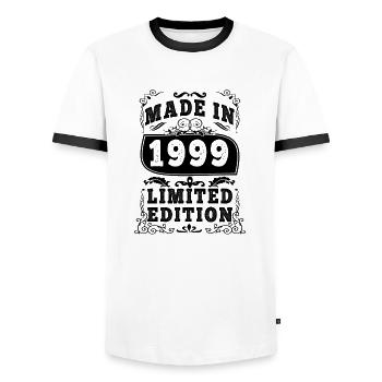 1999 Original 1999 Vintage Vintage Retro Jahrestag - Männer Kontrast-T-Shirt - Weiß/Schwarz - Vorne - AI Model Female 172 light (172cm) & AI Model Male 178 dark (178cm)