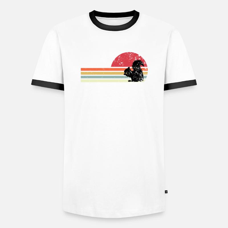 Retro-Eichhörnchen - Männer Kontrast-T-Shirt - Weiß/Schwarz