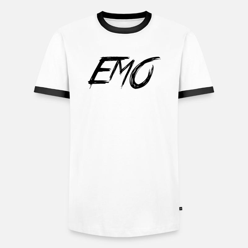 EMO - Männer Kontrast-T-Shirt - Weiß/Schwarz