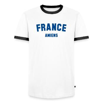 AMIENS France Frankreich - Männer Kontrast-T-Shirt - Weiß/Schwarz - Vorne - AI Model Female 172 light (172cm) & AI Model Male 178 dark (178cm)
