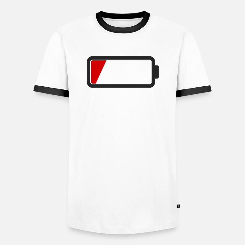 battery empty - Men's Ringer Shirt - white/black