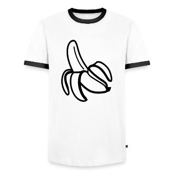 Banana Icon - Men's Ringer Shirt - white/black - Front - AI Model Female 172 light (172cm) & AI Model Male 178 dark (178cm)