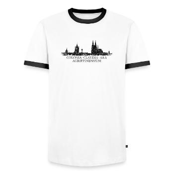 Colonia Claudia Ara Agrippinensium Köln Skyline - Männer Kontrast-T-Shirt - Weiß/Schwarz - Vorne - AI Model Female 172 light (172cm) & AI Model Male 178 dark (178cm)