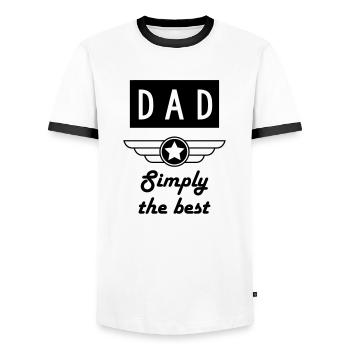 Dad Daddy Papa Vati Vater Father's Day Baby - Men's Ringer Shirt - white/black - Front - AI Model Female 172 light (172cm) & AI Model Male 178 dark (178cm)