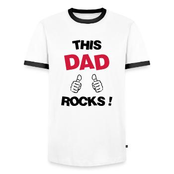 Dad Daddy Papa Vati Vater Father's Day Baby - Men's Ringer Shirt - white/black - Front - AI Model Female 172 light (172cm) & AI Model Male 178 dark (178cm)
