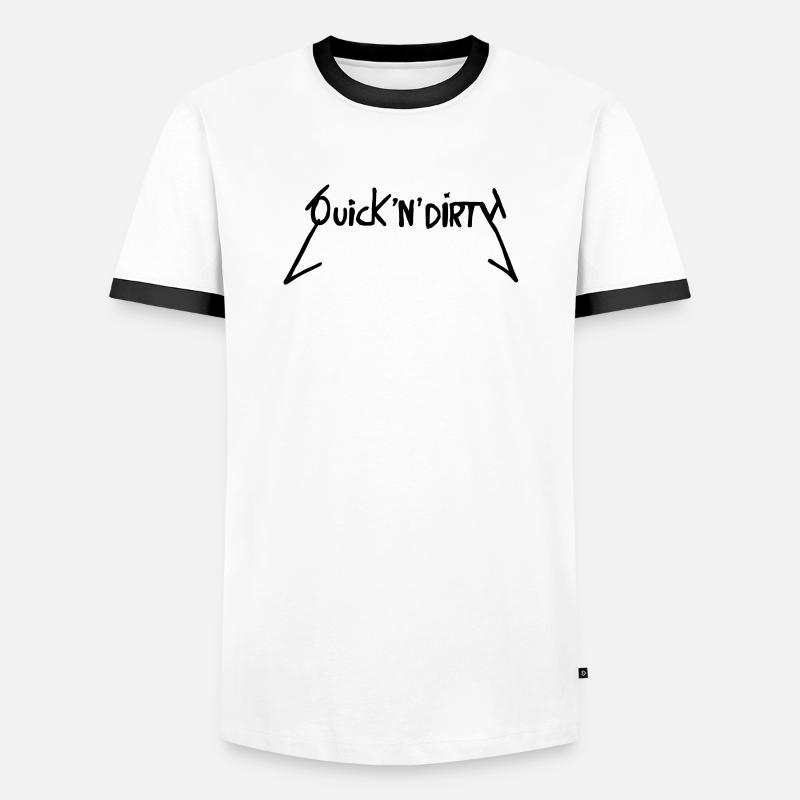Quick and dirty - Men's Ringer Shirt - white/black