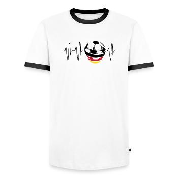 herzschlag deutschland fußball symbol germany icon - Männer Kontrast-T-Shirt - Weiß/Schwarz - Vorne - AI Model Female 172 light (172cm) & AI Model Male 178 dark (178cm)