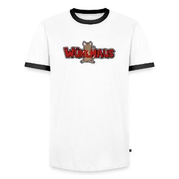 Wühlmaus - Männer Kontrast-T-Shirt - Weiß/Schwarz - Vorne - AI Model Female 172 light (172cm) & AI Model Male 178 dark (178cm)