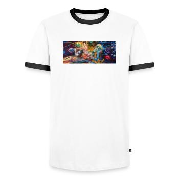 Neon Anatomy Dreamscape - Men's Ringer Shirt - white/black - Front - AI Model Female 172 light (172cm) & AI Model Male 178 dark (178cm)