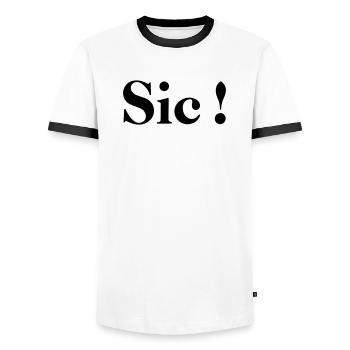 Sic! - T-shirt contrasté Homme - blanc/noir - Devant - AI Model Female 172 light (172cm) & AI Model Male 178 dark (178cm)