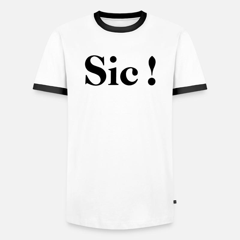 Sic! - Männer Kontrast-T-Shirt - Weiß/Schwarz