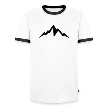 Berg Symbol - Männer Kontrast-T-Shirt - Weiß/Schwarz - Vorne - AI Model Female 172 light (172cm) & AI Model Male 178 dark (178cm)