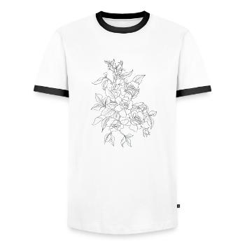 Rosen - Männer Kontrast-T-Shirt - Weiß/Schwarz - Vorne - AI Model Female 172 light (172cm) & AI Model Male 178 dark (178cm)