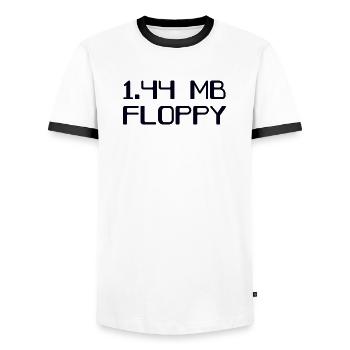 Floppy Disk 90s Storage - Men's Ringer Shirt - white/black - Front - AI Model Female 172 light (172cm) & AI Model Male 178 dark (178cm)