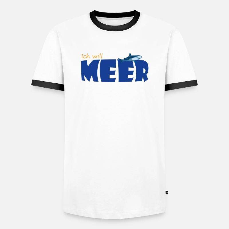 ICH WILL MEER - Männer Kontrast-T-Shirt - Weiß/Schwarz