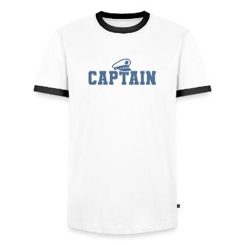 Kapitän Bootsfahrer Sailor Sailing Nautical Boat - Männer Kontrast-T-Shirt - Weiß/Schwarz - Vorne - AI Model Female 172 light (172cm) & AI Model Male 178 dark (178cm)
