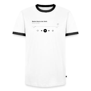 Mama Geschenk Personalisiert Foto Muttertag - Männer Kontrast-T-Shirt - Weiß/Schwarz - Vorne - AI Model Female 172 light (172cm) & AI Model Male 178 dark (178cm)