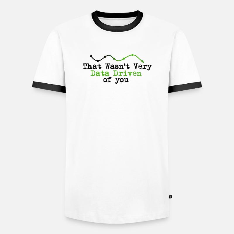Data Driven Graphline Logo - Men's Ringer Shirt - white/black