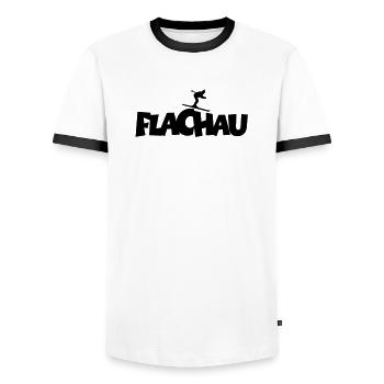 Flachau Ski Skifahrer Wintersport - Männer Kontrast-T-Shirt - Weiß/Schwarz - Vorne - AI Model Female 172 light (172cm) & AI Model Male 178 dark (178cm)