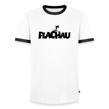Flachau Ski Skifahren Wintersport - Männer Kontrast-T-Shirt - Weiß/Schwarz - Vorne - AI Model Female 172 light (172cm) & AI Model Male 178 dark (178cm)