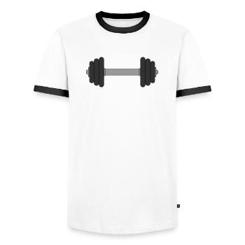 Haltère - T-shirt contrasté Homme - blanc/noir - Devant - AI Model Female 172 light (172cm) & AI Model Male 178 dark (178cm)
