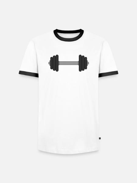 Haltère - T-shirt contrasté Homme - blanc/noir