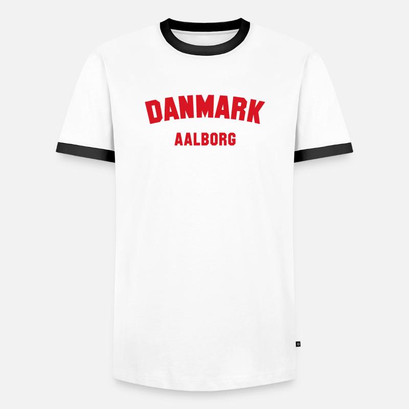 AALBORG Denmark Dänemark - Men's Ringer Shirt - white/black