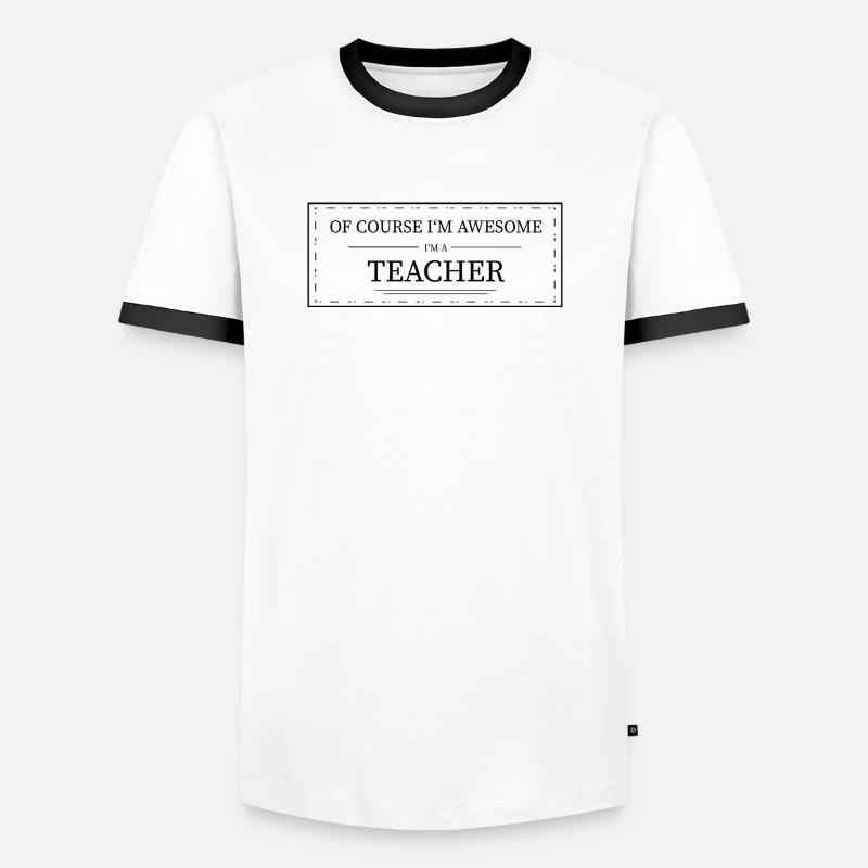 Teacher - Men's Ringer Shirt - white/black