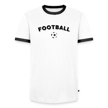 Fußball - Fußball Geschenkidee - Männer Kontrast-T-Shirt - Weiß/Schwarz - Vorne - AI Model Female 172 light (172cm) & AI Model Male 178 dark (178cm)