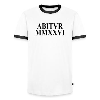 Abitur 2026 - Abitur - Roman numerals - Latin - Men's Ringer Shirt - white/black - Front - AI Model Female 172 light (172cm) & AI Model Male 178 dark (178cm)