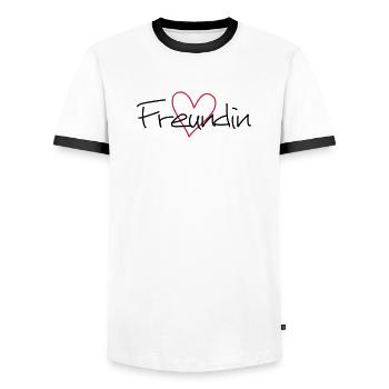 Freundin Herz Geschenk Geburtstag - Männer Kontrast-T-Shirt - Weiß/Schwarz - Vorne - AI Model Female 172 light (172cm) & AI Model Male 178 dark (178cm)