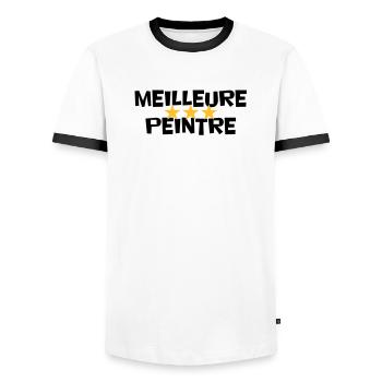 Beste Maler - Männer Kontrast-T-Shirt - Weiß/Schwarz - Vorne - AI Model Female 172 light (172cm) & AI Model Male 178 dark (178cm)