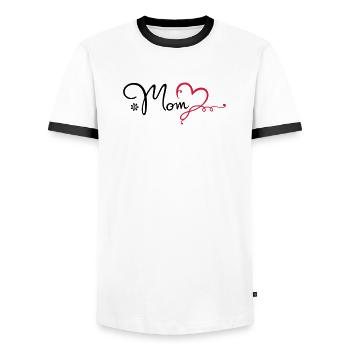 Maman d'amour cadeau fête des mères maman - T-shirt contrasté Homme - blanc/noir - Devant - AI Model Female 172 light (172cm) & AI Model Male 178 dark (178cm)