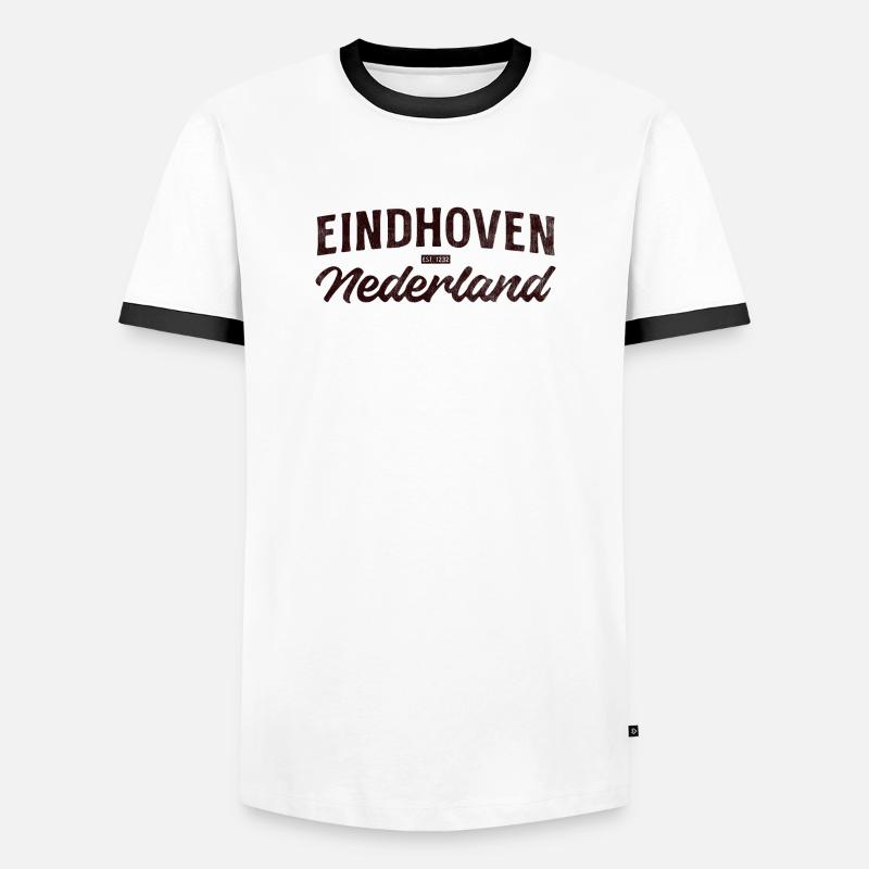 Eindhoven Nederland Script Logo - Männer Kontrast-T-Shirt - Weiß/Schwarz