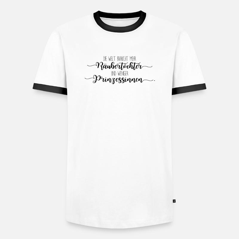 Räubertochter oder Prinzessin - schwarz - Männer Kontrast-T-Shirt - Weiß/Schwarz