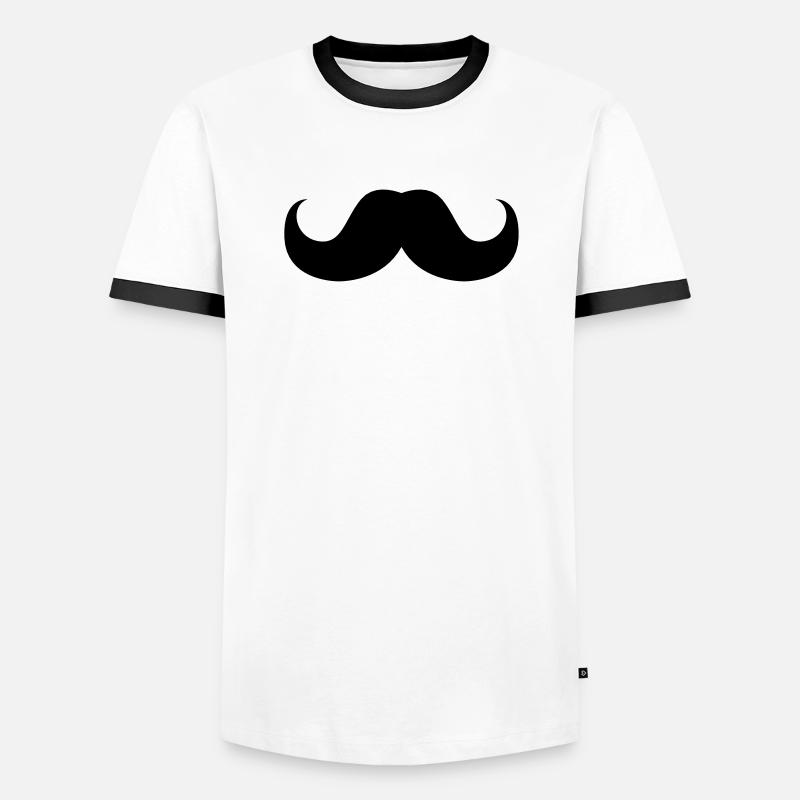 mustaches mustache beard - Men's Ringer Shirt - white/black