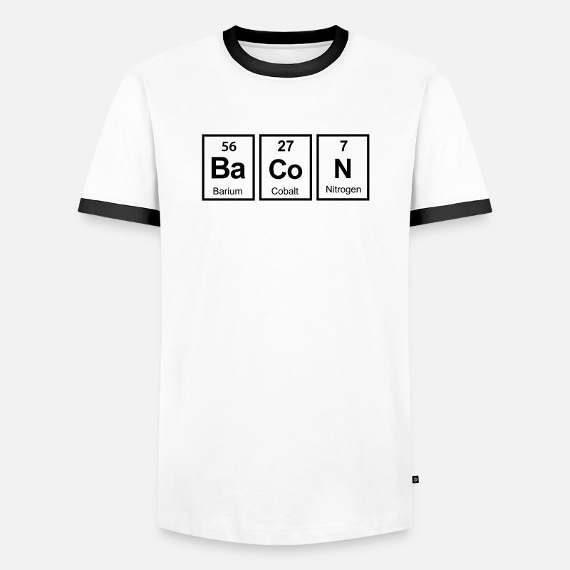 bacon - Men's Ringer Shirt - white/black