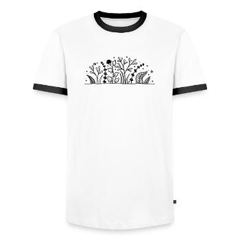Planter - T-shirt contrasté Homme - blanc/noir - Devant - AI Model Female 172 light (172cm) & AI Model Male 178 dark (178cm)