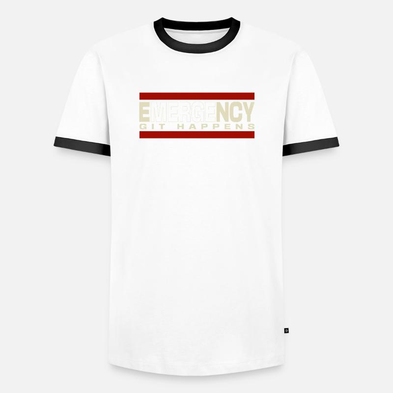 Nerd geek emergency git happens - Men's Ringer Shirt - white/black