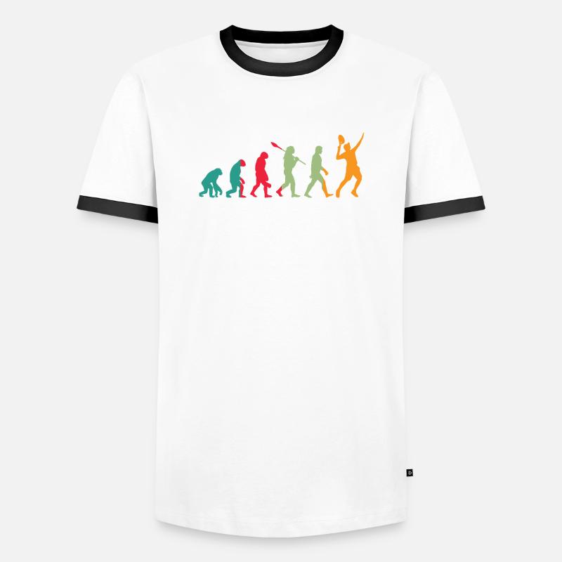 Tennis Evolution Retro - Men's Ringer Shirt - white/black
