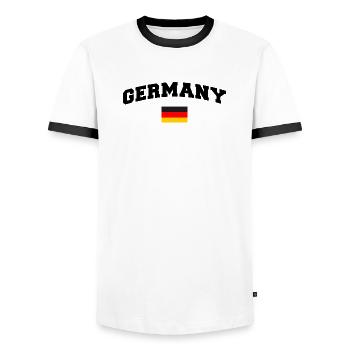 Germany Flag - Men's Ringer Shirt - white/black - Front - AI Model Female 172 light (172cm) & AI Model Male 178 dark (178cm)
