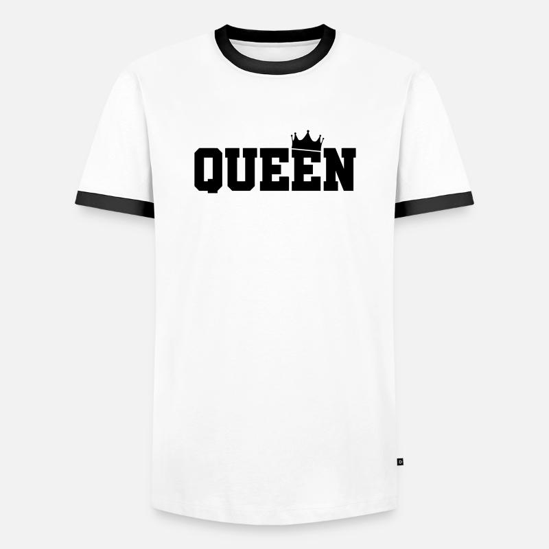 queen - Men's Ringer Shirt - white/black