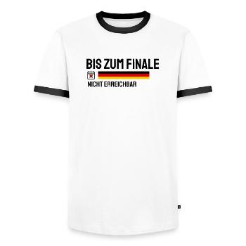 Bis zum Finale – Deutschland Fan Shirt - Männer Kontrast-T-Shirt - Weiß/Schwarz - Vorne - AI Model Female 172 light (172cm) & AI Model Male 178 dark (178cm)