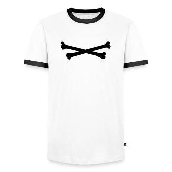 bones - Men's Ringer Shirt - white/black - Front - AI Model Female 172 light (172cm) & AI Model Male 178 dark (178cm)