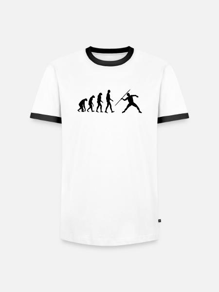 Javelin Throw Thrower Lancer de Javelot Speerwurf - Men's Ringer Shirt - white/black