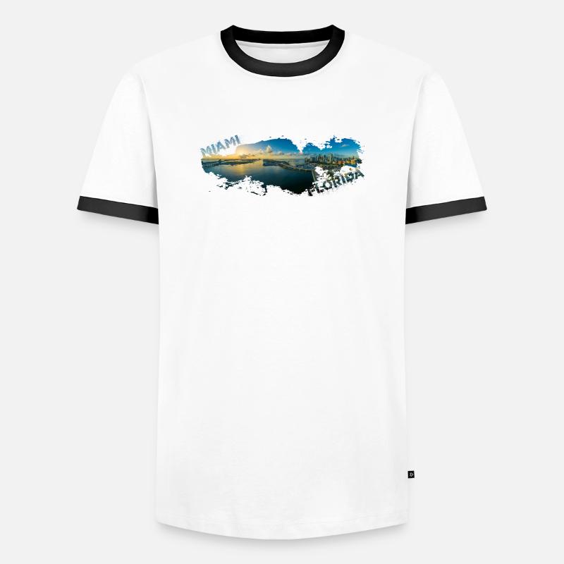Miami Florida Splash - Männer Kontrast-T-Shirt - Weiß/Schwarz