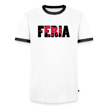 Feria - T-shirt contrasté Homme - blanc/noir - Devant - AI Model Female 172 light (172cm) & AI Model Male 178 dark (178cm)