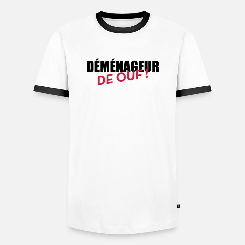 frachtführer / möbelpacker / mover / bewegen - Männer Kontrast-T-Shirt - Weiß/Schwarz